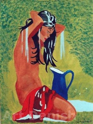 Acrylic painting Indian girl acryl painting